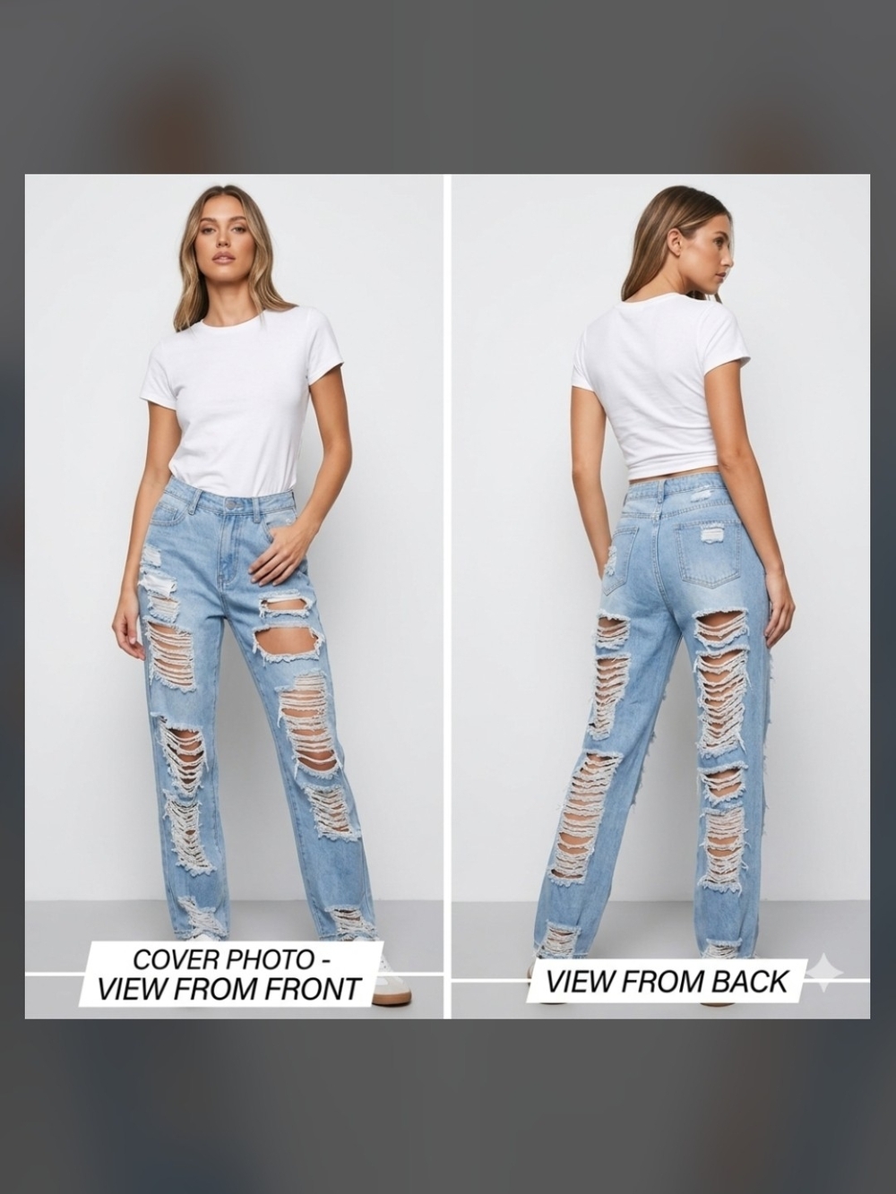 Trendy Distressed Denim Jeans | Women's Size Medium | High-Quality Fashionable